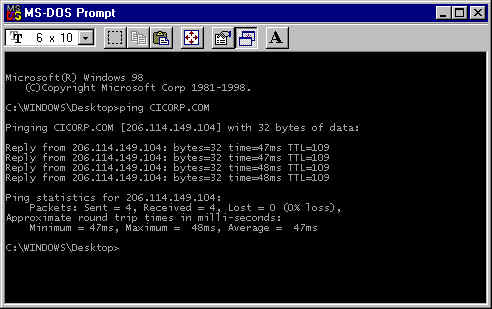 max ping console command