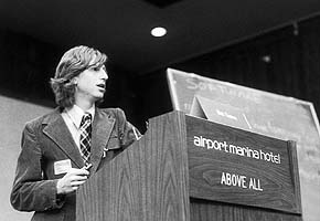 Bill Gates at the World Altair Computer Convention, 1976